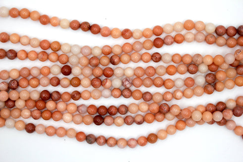 Orange Aventurine Gemstone Beads, 6mm, Round